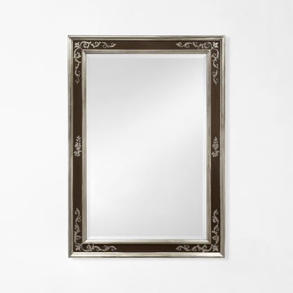 Traditional black and silver Italian mirror.