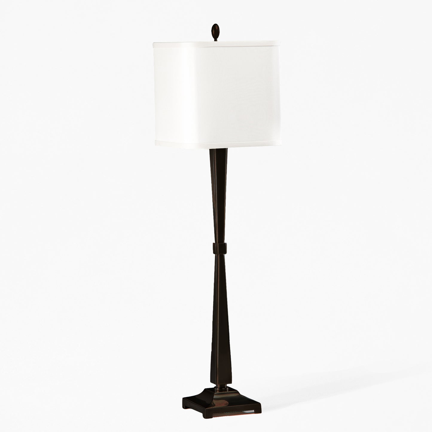 Black table lamp.
