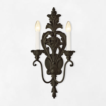 Black wood sconce.