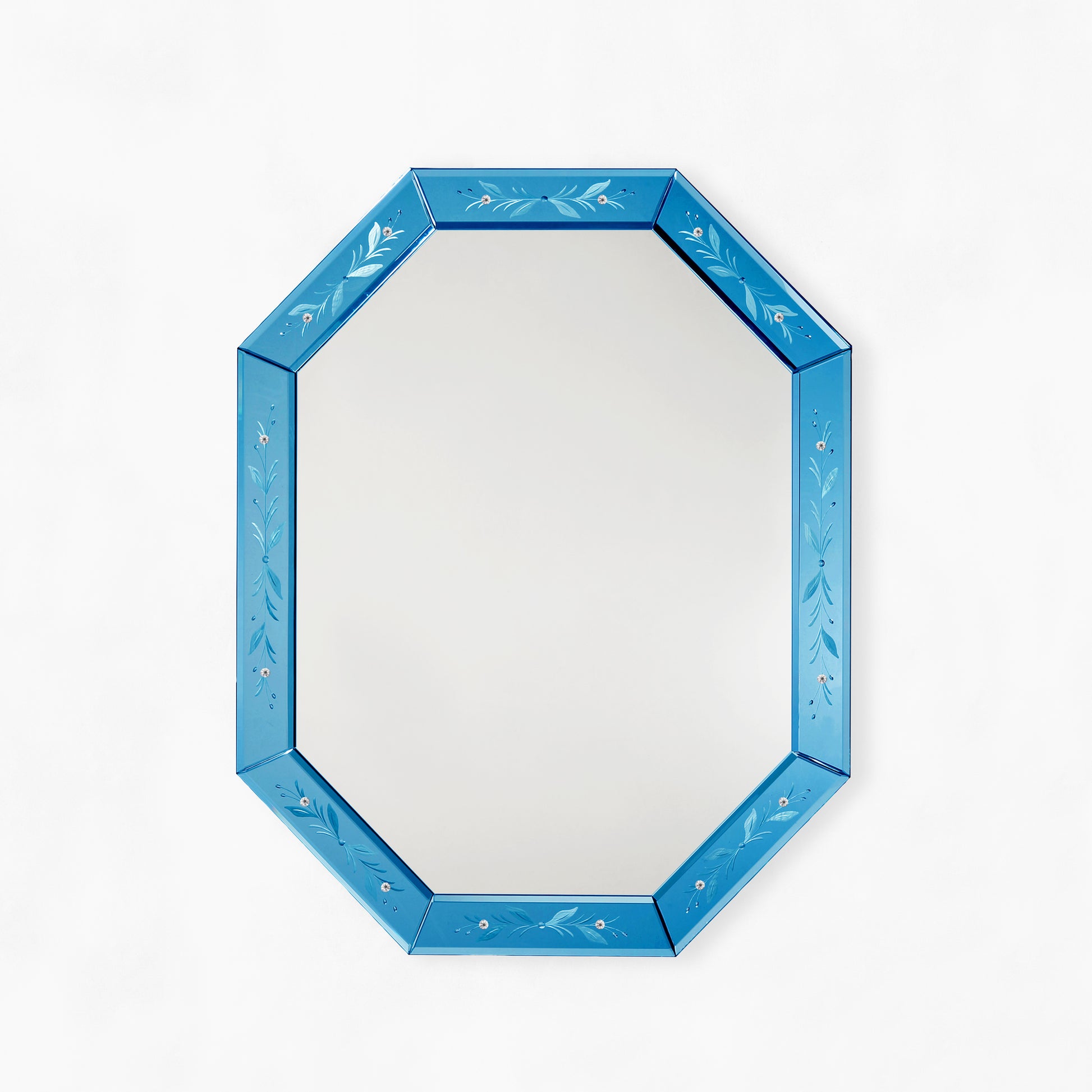 Blue Murano glass mirror.