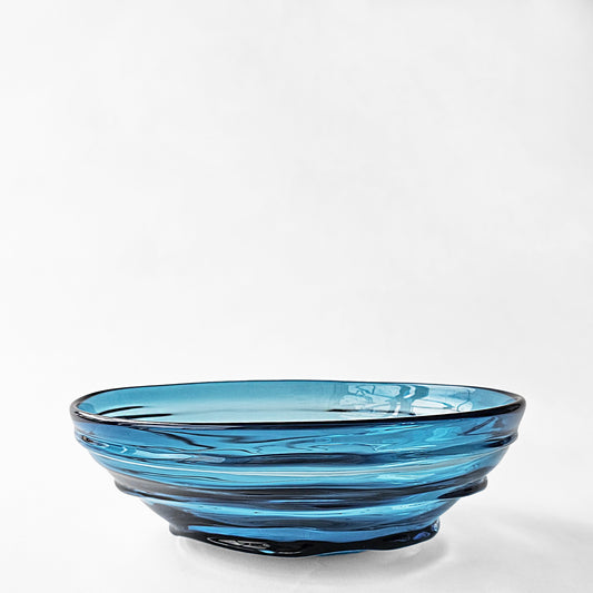 Aqua decorative glass bowl.