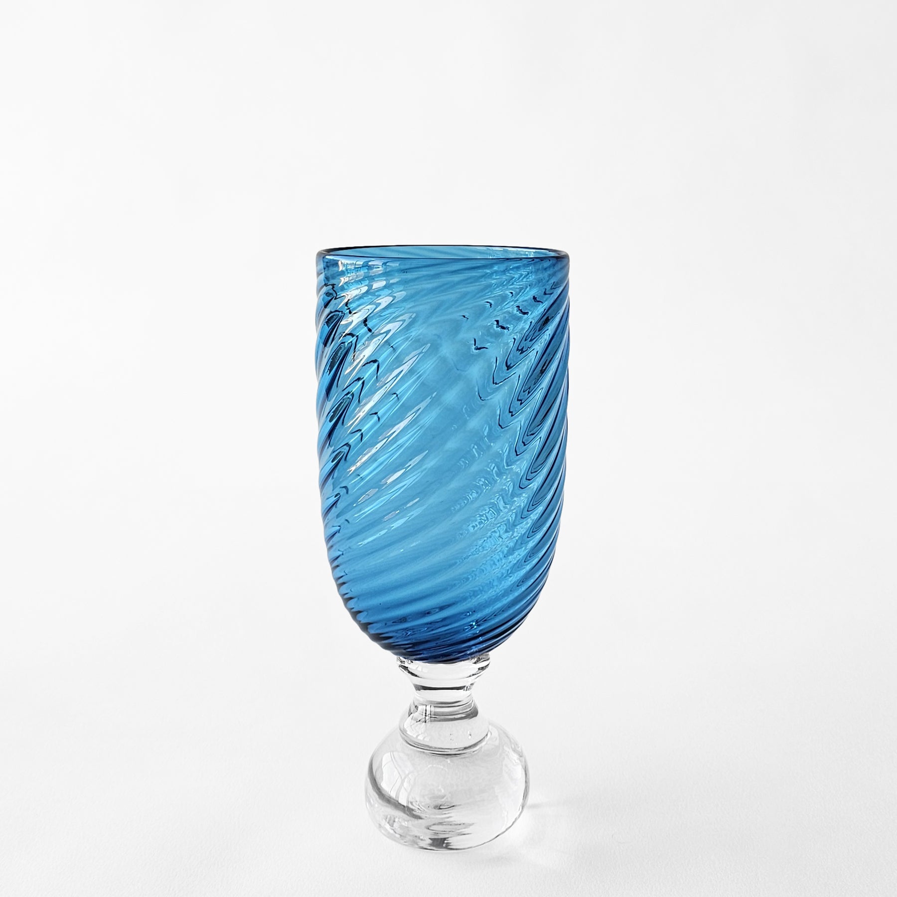 Aqua glass hurricane.