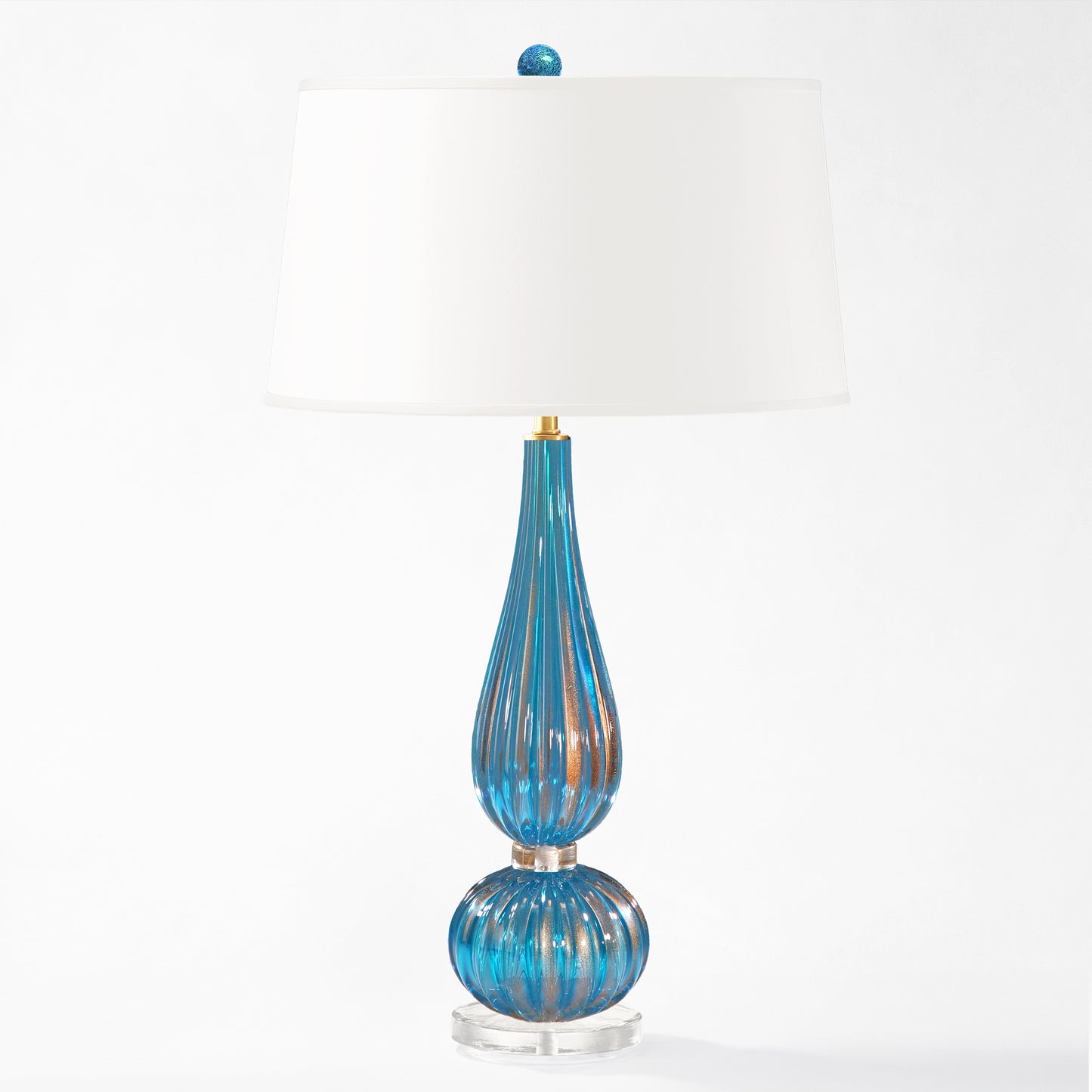 Blue Murano glass table lamp.