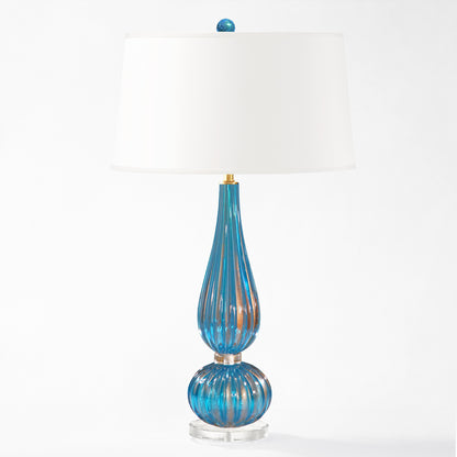 Blue Murano glass table lamp.