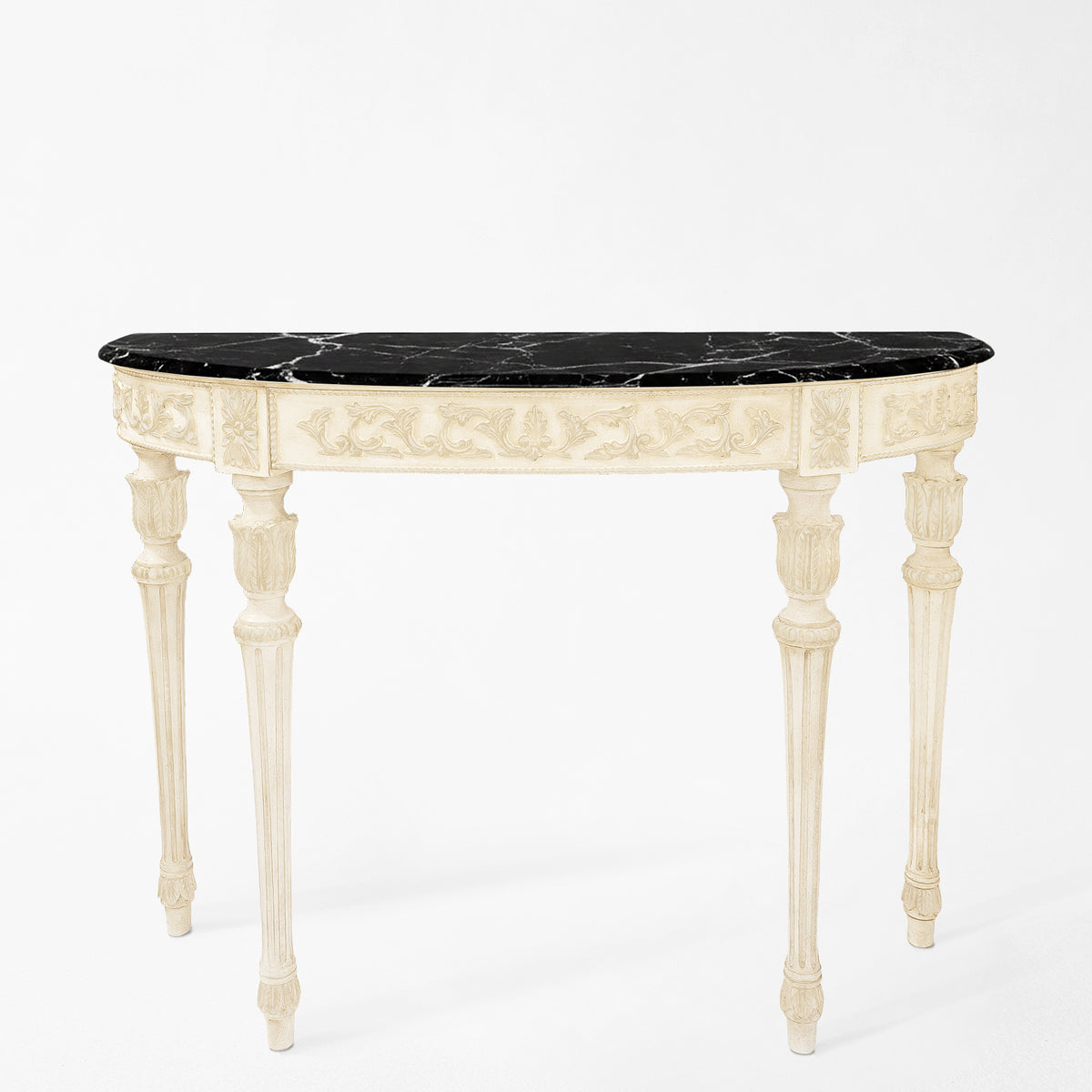 White & black Italian console table.