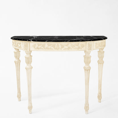 White & black Italian console table.