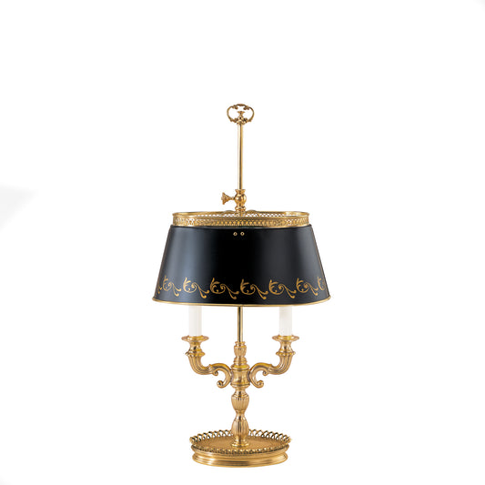 Antique brass bouillotte lamp.