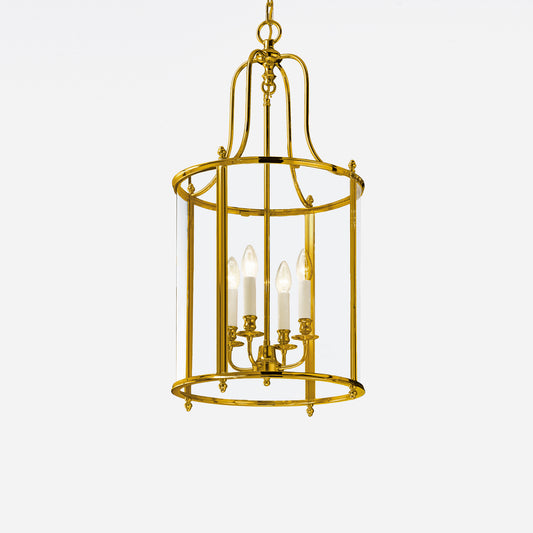 Brass lantern with glass.