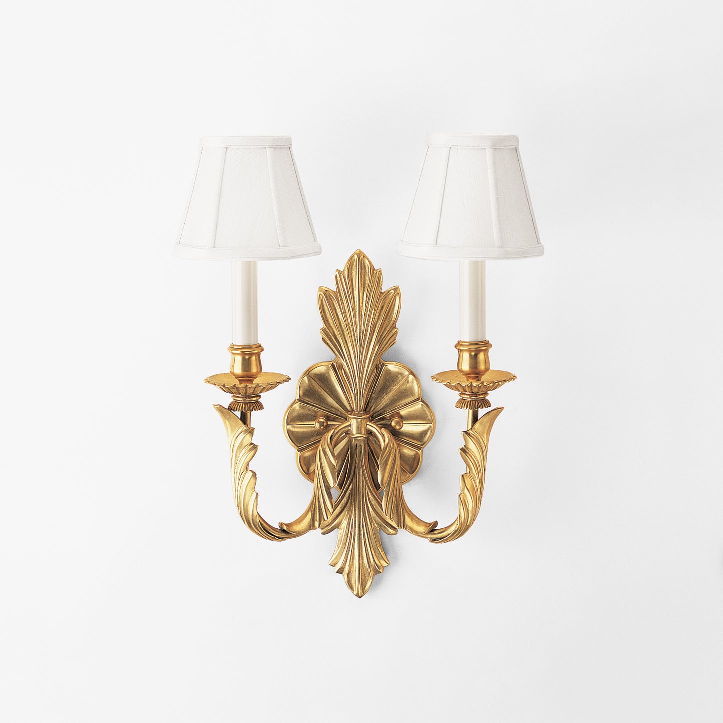 Brass wall sconce.