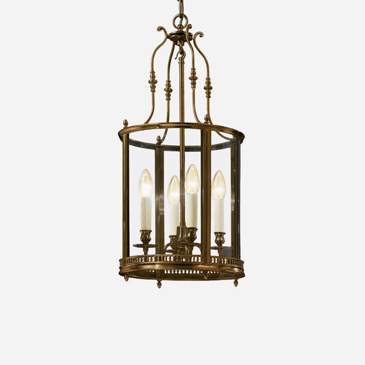 Antique bronze lantern with glass.