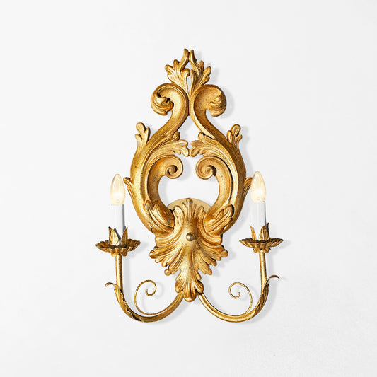 Traditional gold Italian sconce.