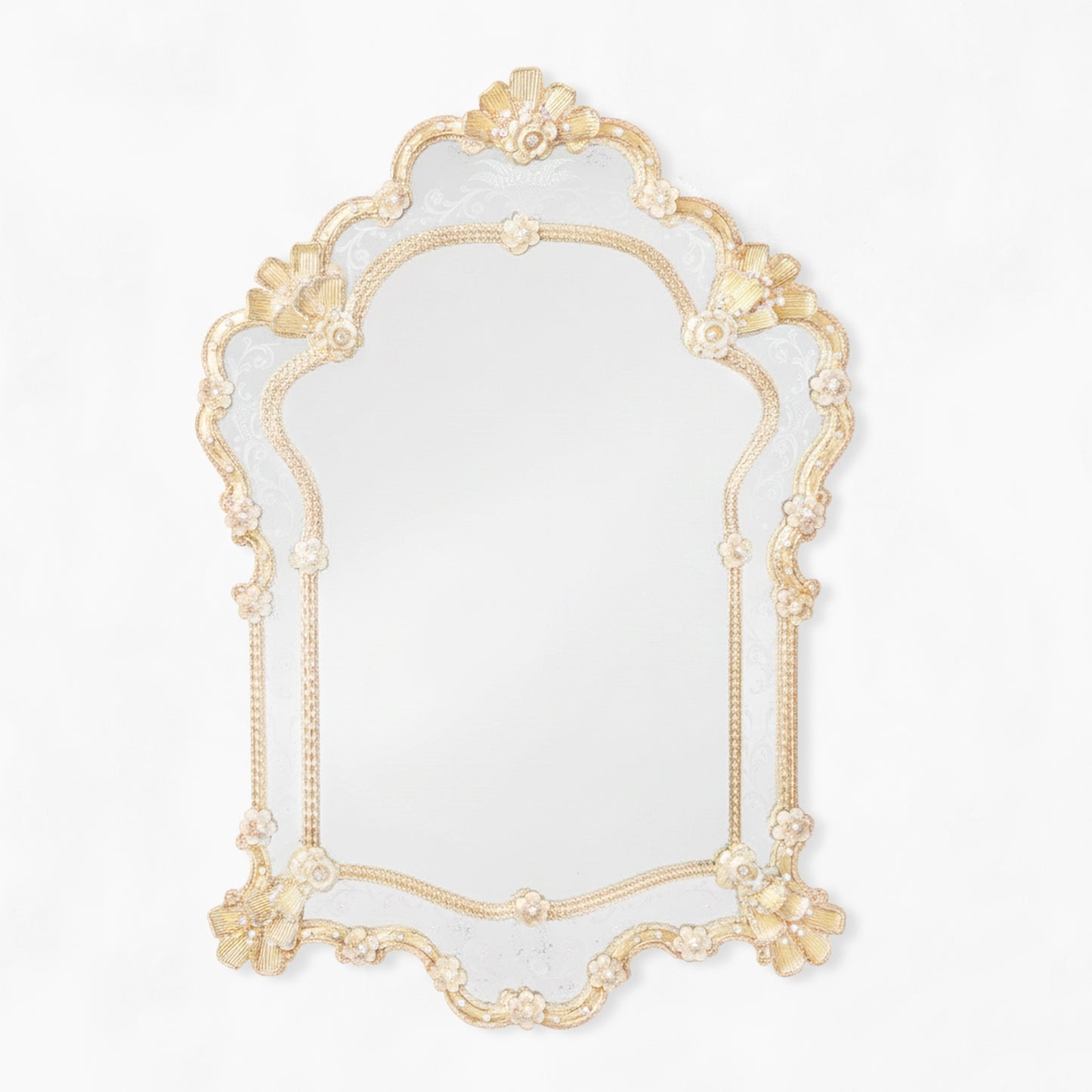 Traditional gold Murano glass mirror.