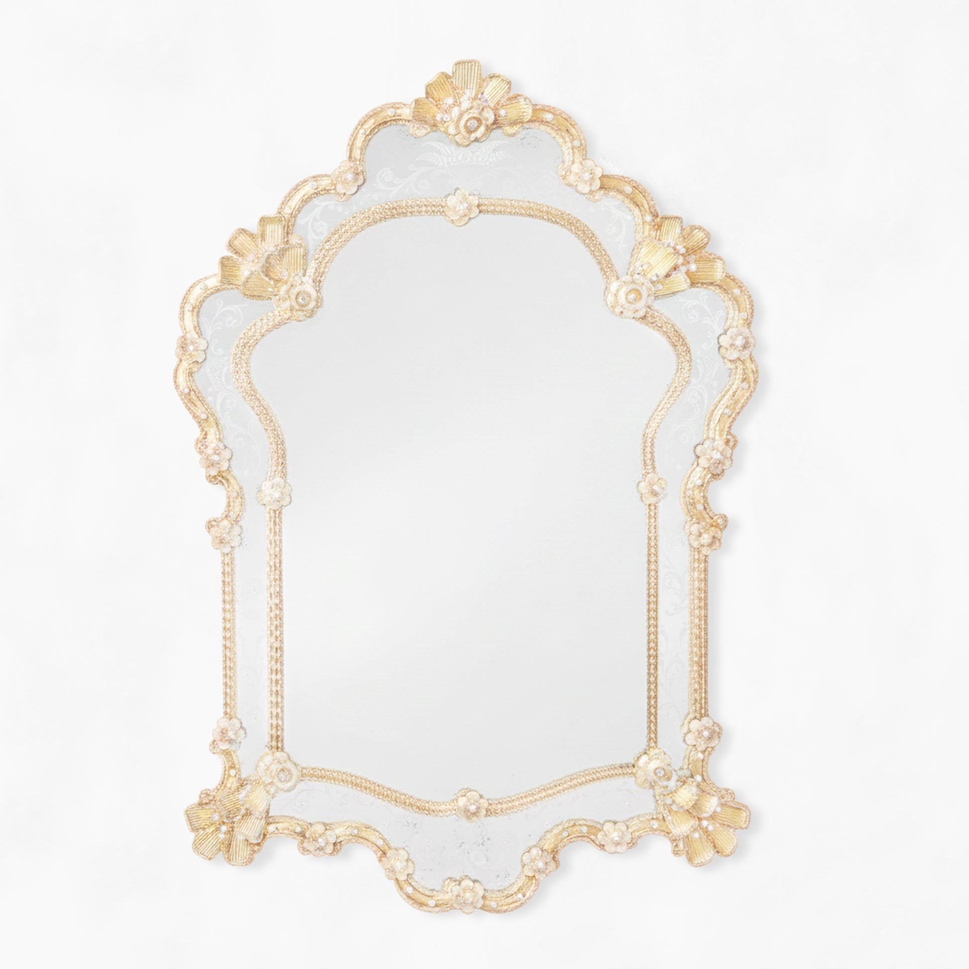 Traditional gold Murano glass mirror.