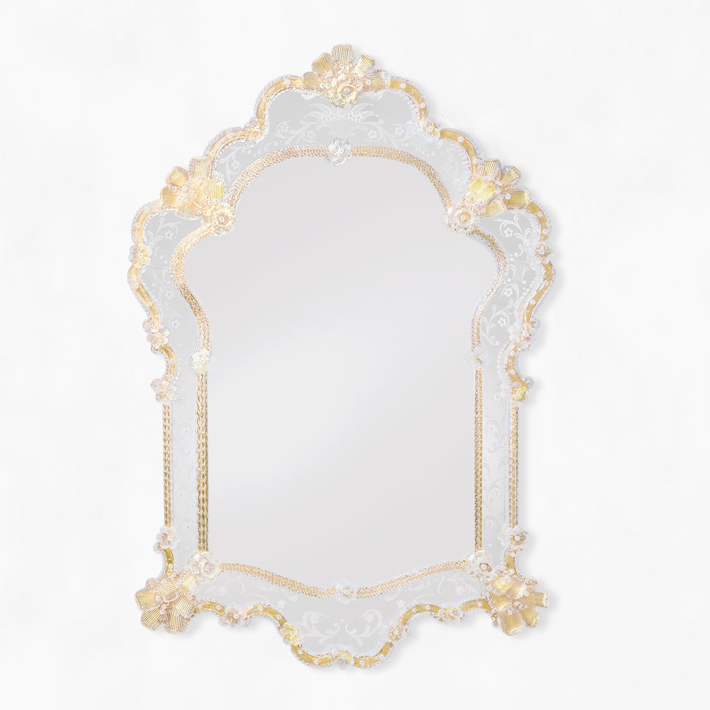 Gold Venetian glass mirror.
