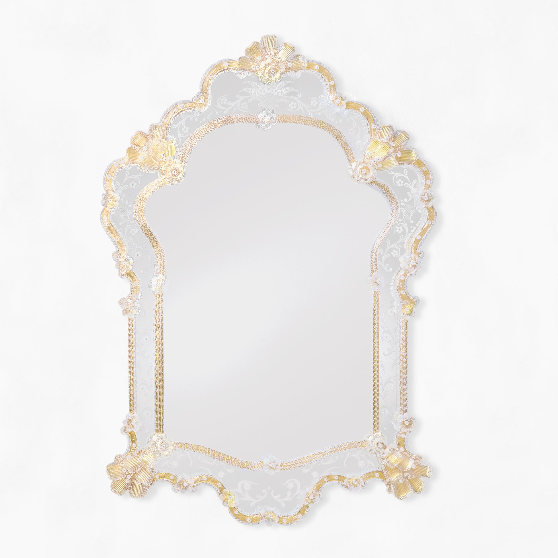 Gold Venetian glass mirror.