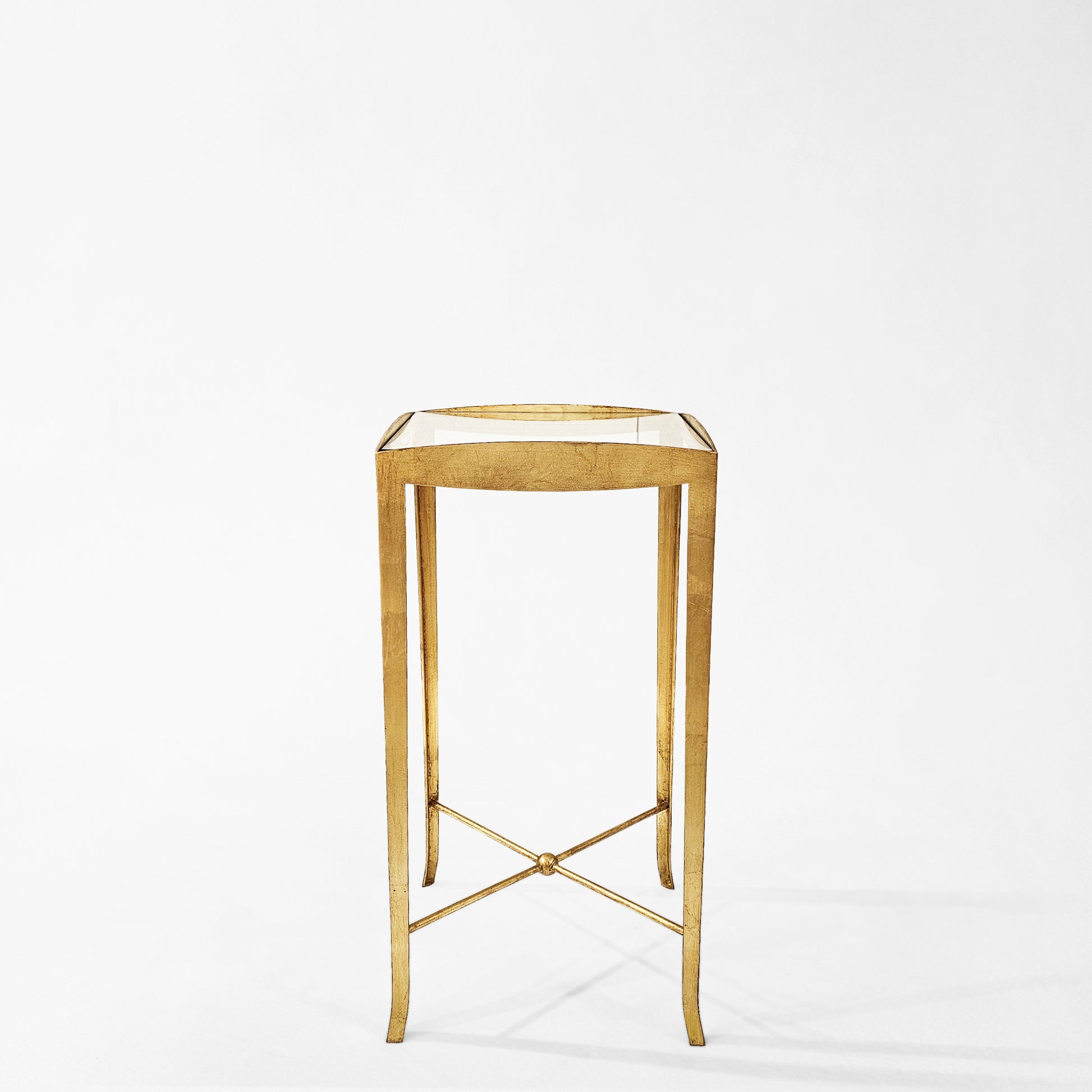 Gold accent table.