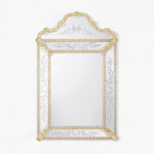 Gold Murano glass mirror.