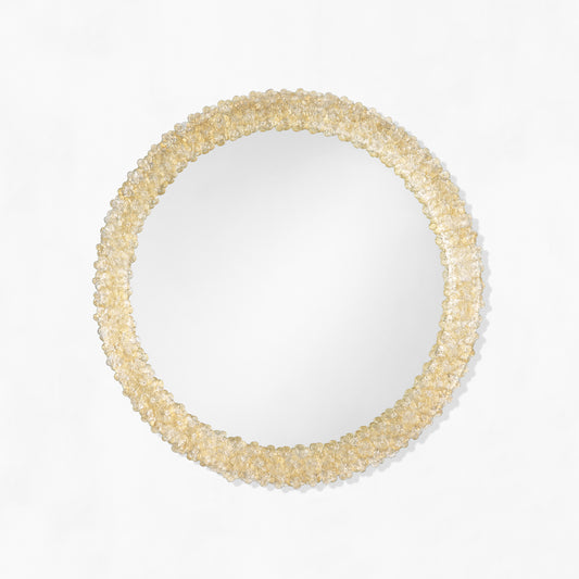 Round gold Murano glass mirror.