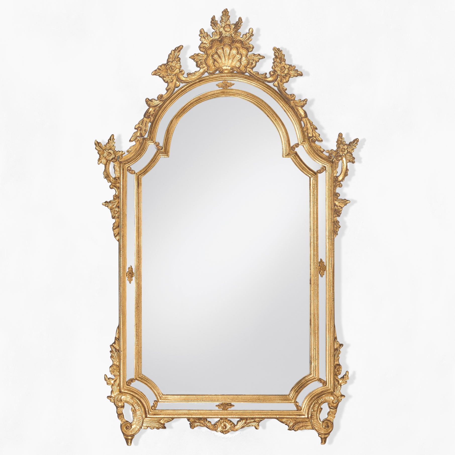 Traditional gold wood mirror.