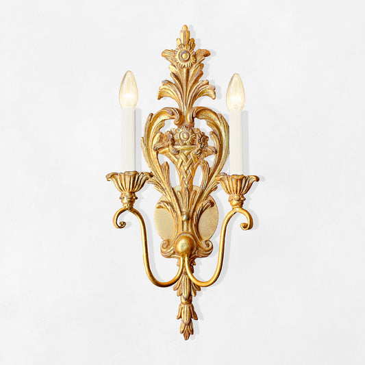 Gold wood Italian sconce.