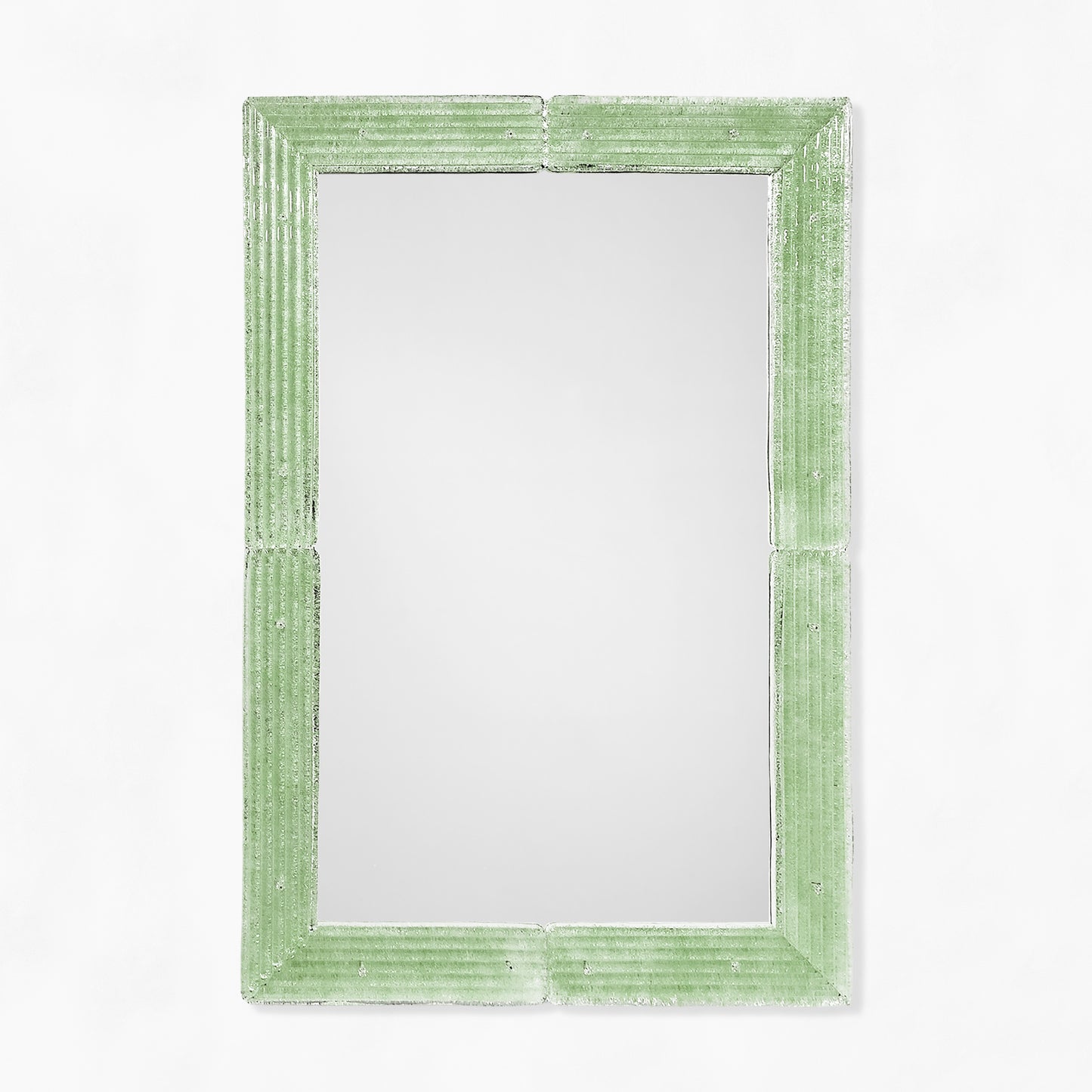 Green Murano glass mirror.