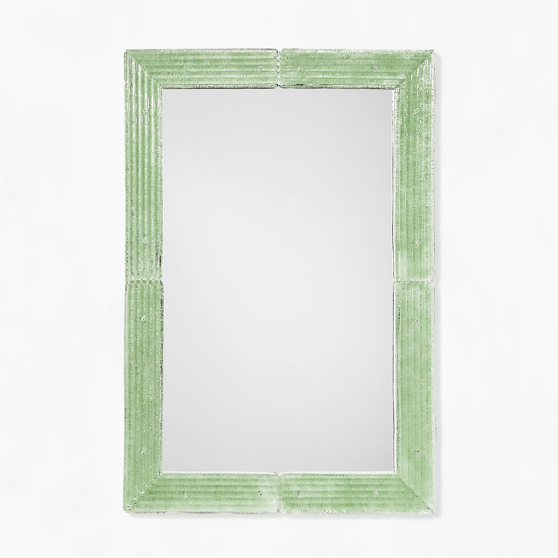 Green Murano glass mirror.