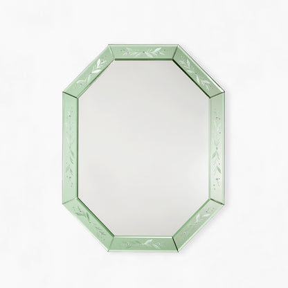 Green Murano glass mirror.