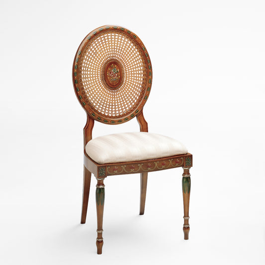 Italian painted brown side chair.