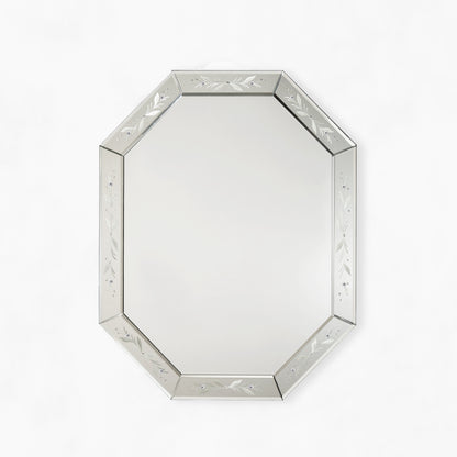 Octagonal Murano glass mirror.