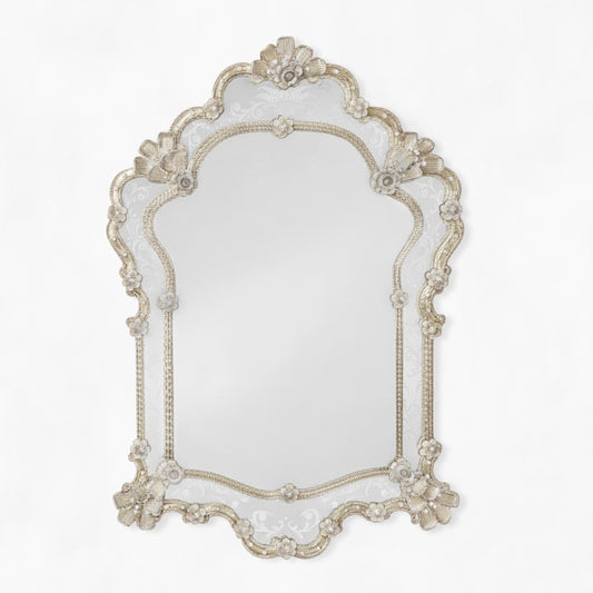 Ornate Murano glass mirror.