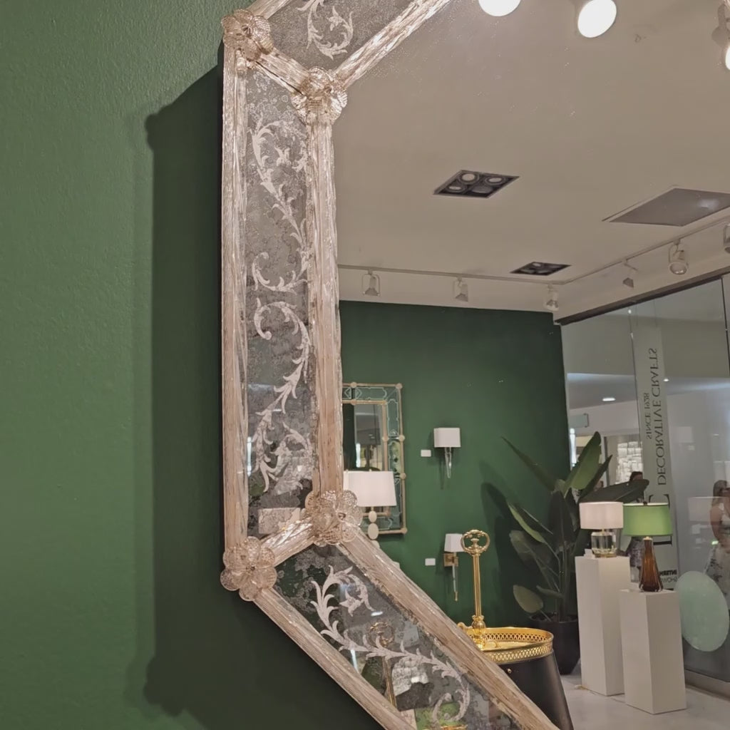 Antique Murano glass mirror.