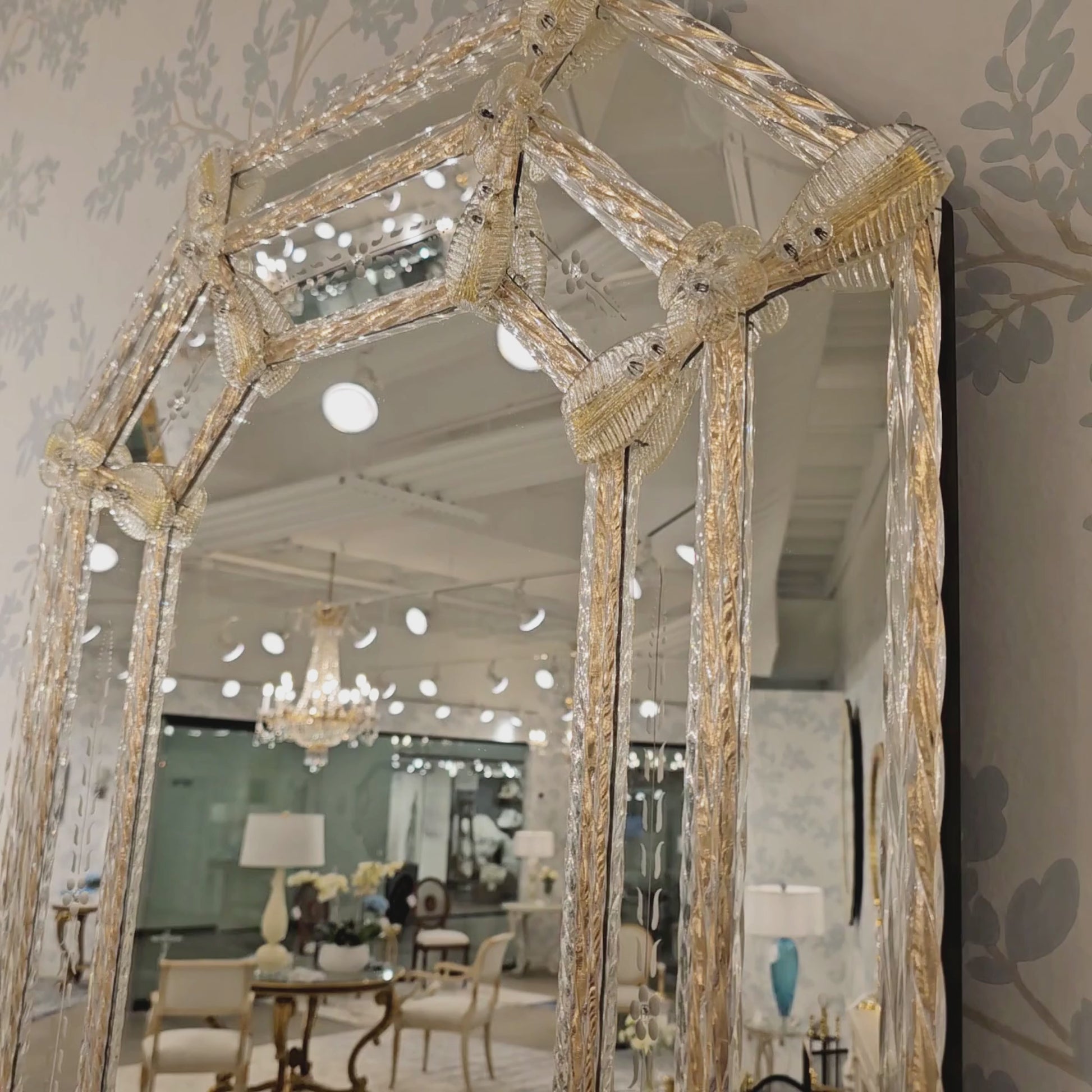 Gold Murano glass mirror.