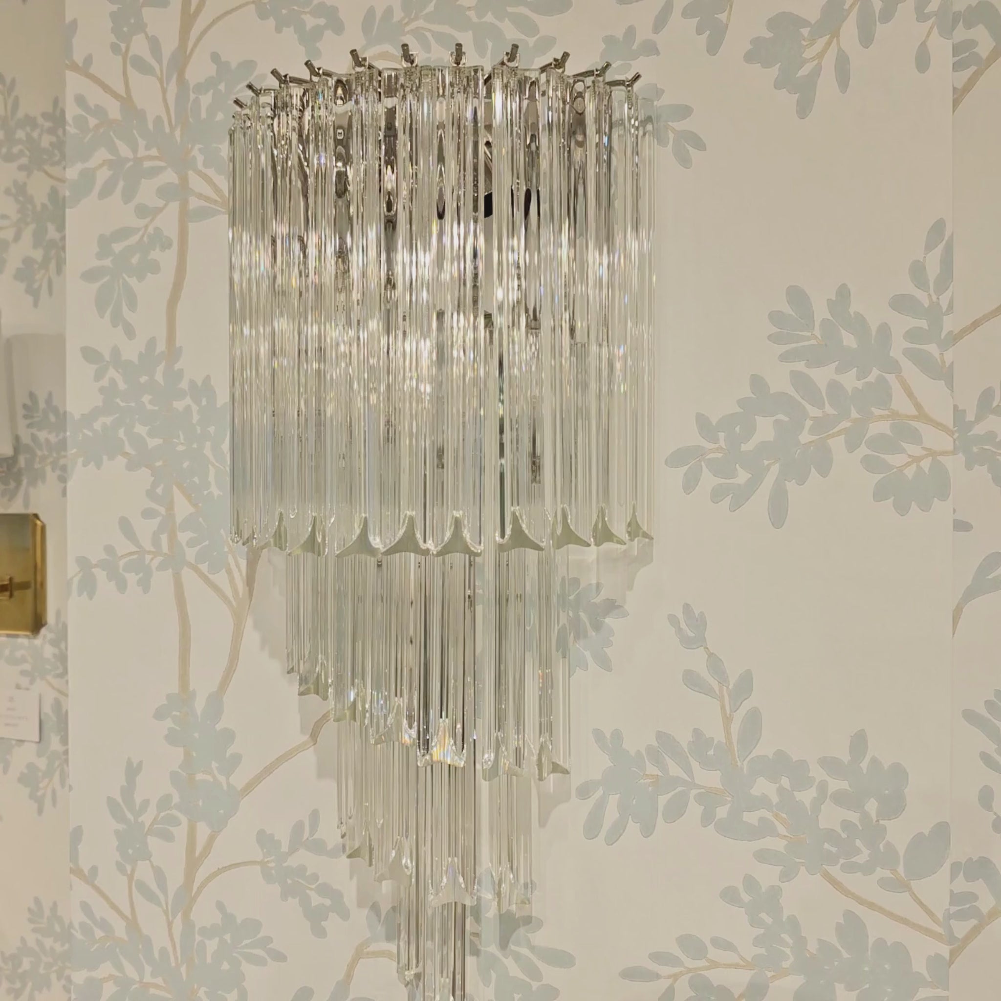 Large crystal sconce.