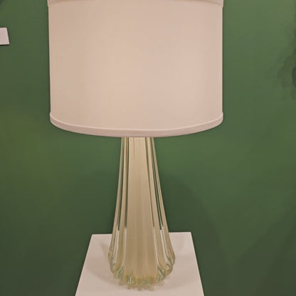 White Murano glass table lamp.