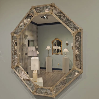 Antique gray Murano glass mirror.