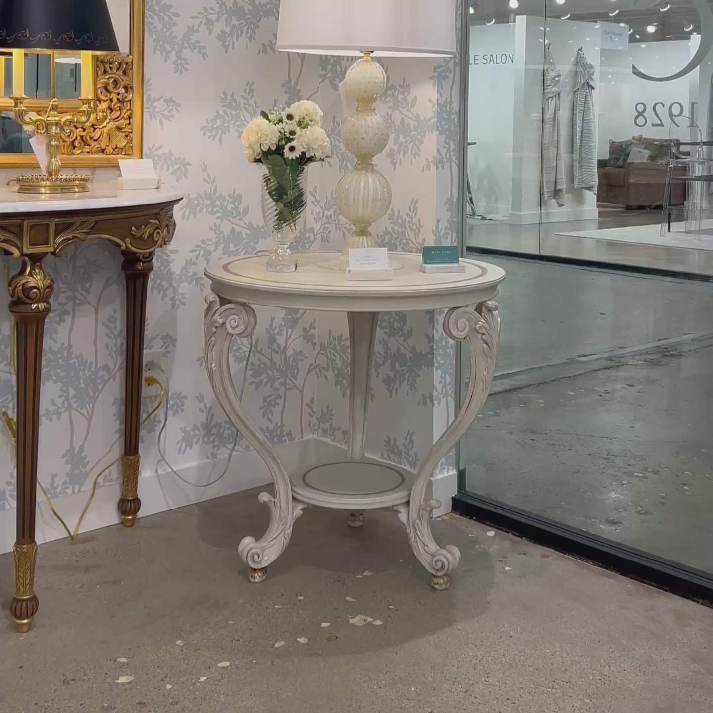 Traditional white Italian table.