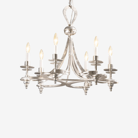 Italian silver leaf chandelier.