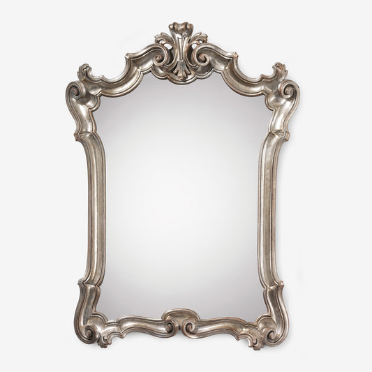 Silver Italian wood mirror.