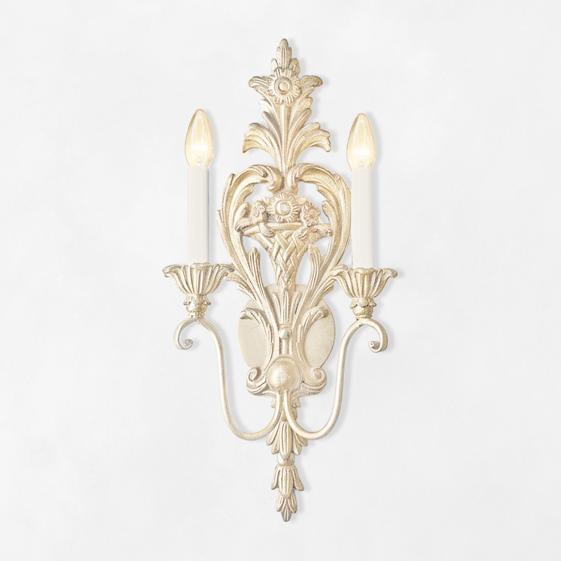 Traditional white Italian sconce.