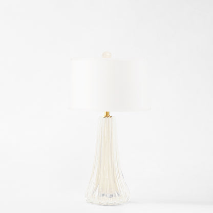 White Murano glass table lamp.