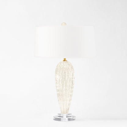 White Murano glass table lamp.