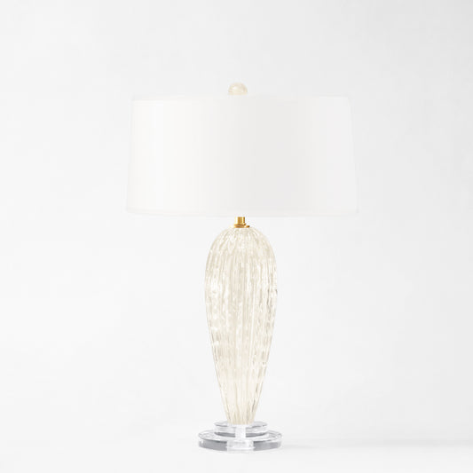 White Murano glass table lamp.