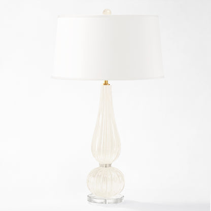 White Murano glass table lamp.