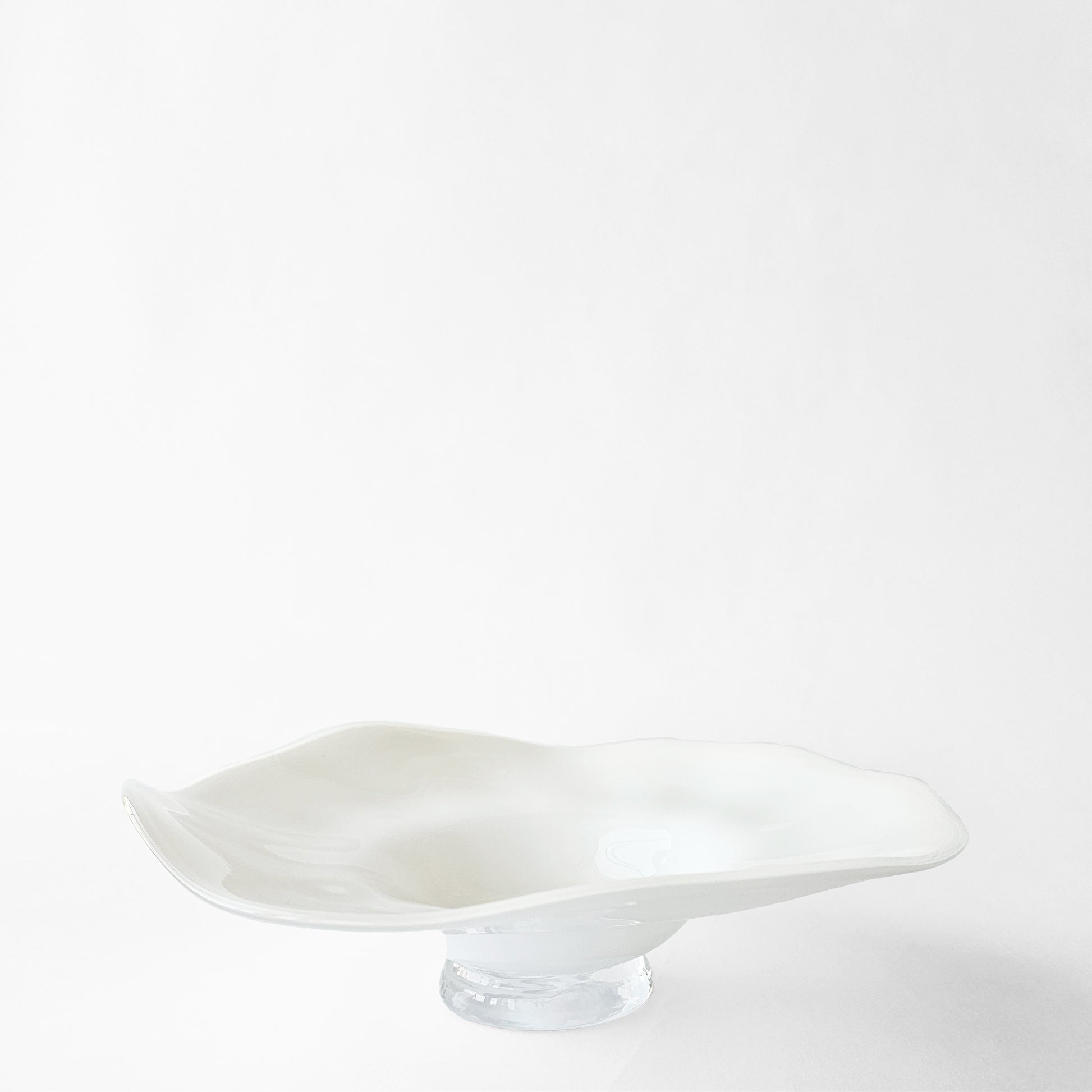 White glass decorative bowl.