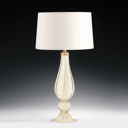 White Venetian glass table lamp.